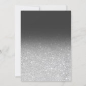 Modern faux silver glitter ombre photo Sweet 16 Invitation (Back)