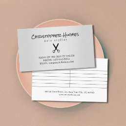 Modern Faux Silver Scissor Hair Appoitnment Appointment Card