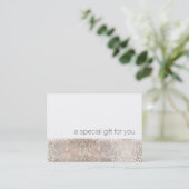 Modern Faux Silver Sequins Beauty Gift Certificate (Standing Front)