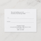 Modern Faux Silver Sequins Beauty Gift Certificate (Back)