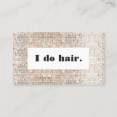 Modern Faux Silver Sequins  Hair Stylist Salon Business Card (Front)