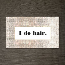 Modern Faux Silver Sequins  Hair Stylist Salon Business Card
