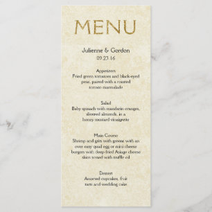 Modern Faux Sparkle Gold Ivory Menu Cards