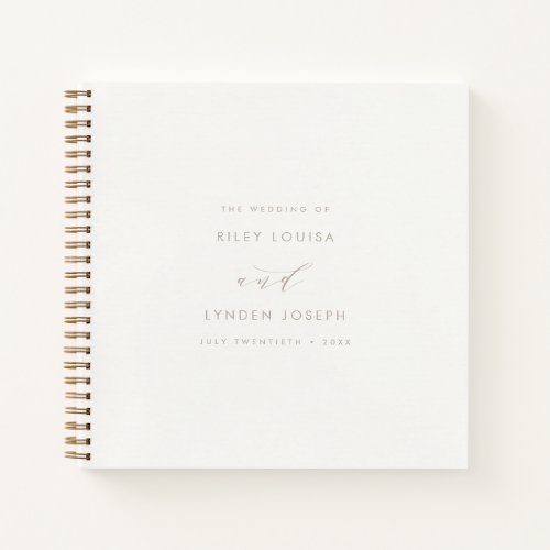 Modern Faux_Textured Ivory Elegant Guest Book