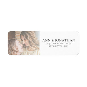 Modern Faux Vellum Photo Return Address Labels
