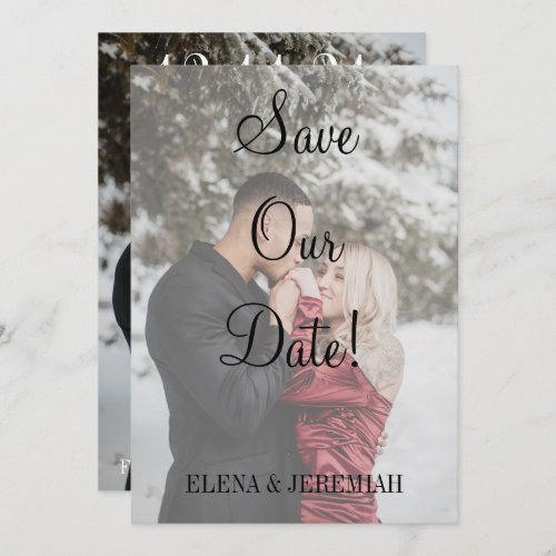 Modern Faux Vellum Photo Save The Date