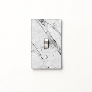 Modern Faux White Marble Light Switch Cover