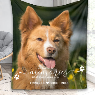 Modern Favorite Memories Personalized Pet Memorial Fleece Blanket