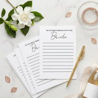 Modern Favorite memory with the bride game card