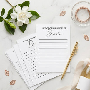 Modern Favorite memory with the bride game card