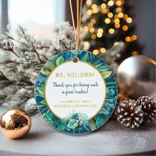 Modern Favorite Teacher For Him Christmas Gift Ceramic Ornament