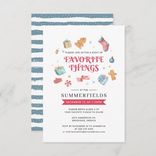 Modern Favorite Things Christmas Holidays Invitation