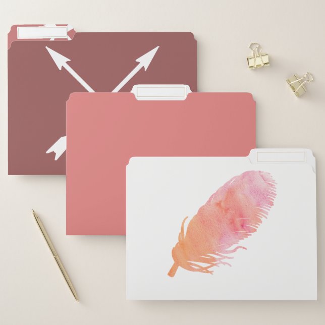 Modern Feather and Arrows File Folder (Set)