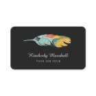 Modern Feather Business Cards / Gray Aqua