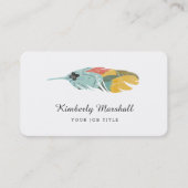 Modern Feather Business Cards / Melon (Front)