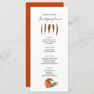 Modern Feathers Thanksgiving dinner menu
