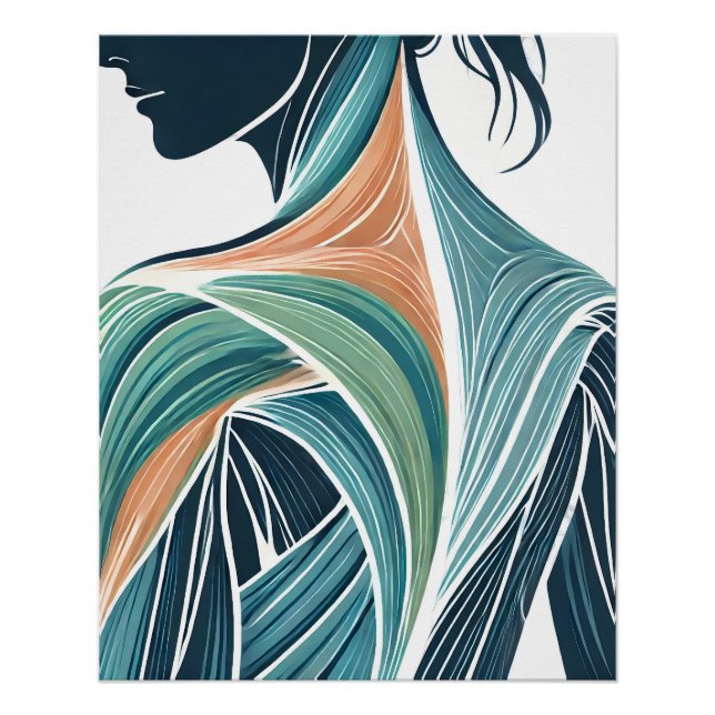 Modern Female Muscle Anatomy Art  Poster (Front)