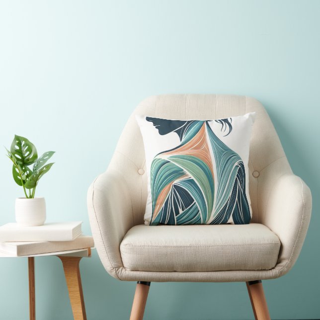 Modern Female Muscle Anatomy Art  Throw Pillow (Chair)