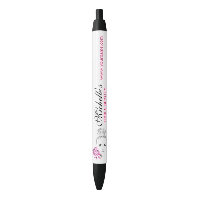 Modern feminine Black White Pink Chic Fashion Girl Pen (Front Vertical)