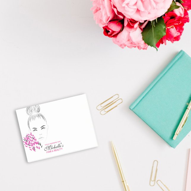 Modern feminine Black White Pink Chic Fashion Girl Post-it Notes (Creator Uploaded)