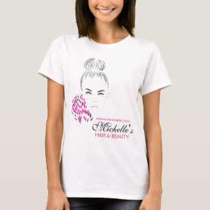 Modern feminine Black White Pink Chic Fashion Girl T-Shirt
