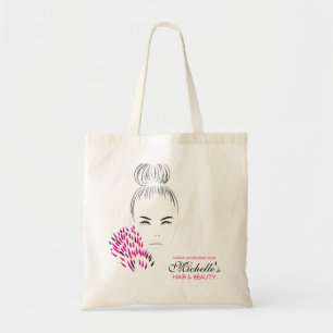 Modern feminine Black White Pink Chic Fashion Girl Tote Bag