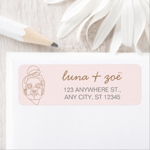 Modern Feminine Blush Pink Business Return Address Label