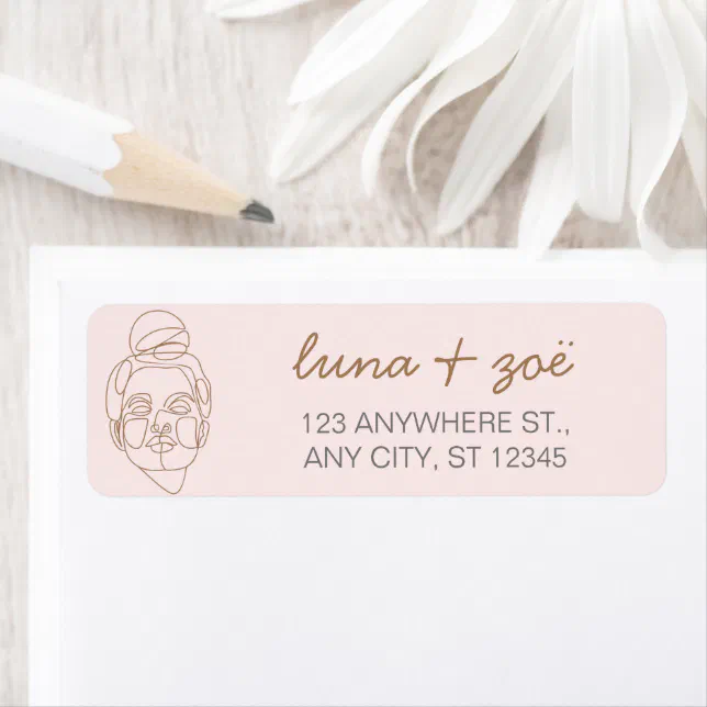 Modern Feminine Blush Pink Business Return Address Label | Zazzle