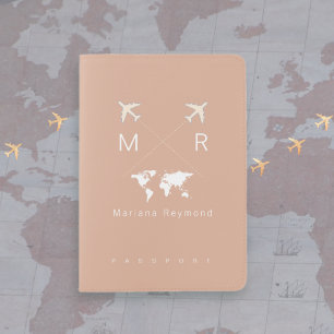 Modern Feminine Dusty Rose Travel Passport Holder