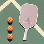 Modern Feminine Pastel Pink Monogram Custom Name Pickleball Paddle<br><div class="desc">Say Hello to luxe and modern Pickleball equipment with your custom monogram and name on it! These feminine and fun Pickleball paddles features soft pink pastel colors and your name and monogram of choice.</div>