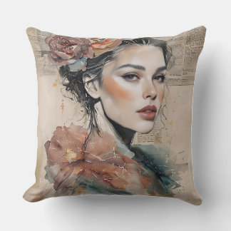 Modern Feminine  Throw Pillow