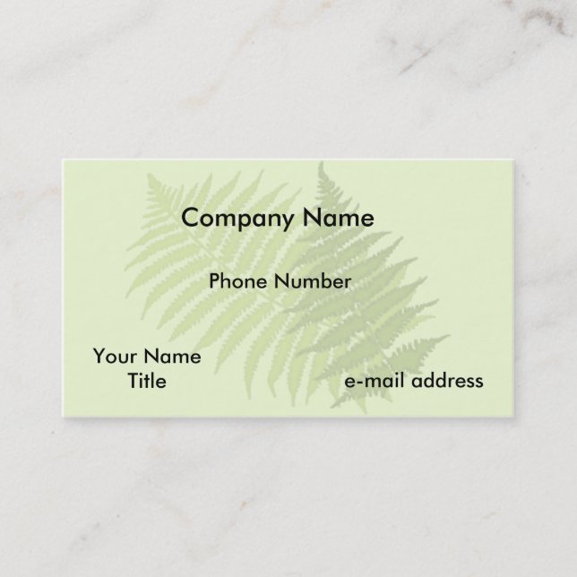 Modern Fern Leaves Business Card (Front)