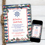 Modern Festive Blue Striped Christmas Yacht Party Invitation<br><div class="desc">Modern Festive Blue Striped Christmas Yacht Party Invitation – Ideal for a Christmas boat parade, corporate holiday yacht party, or nautical-themed Christmas cocktail gathering. This editable invitation template is designed for those seeking a stylish, ocean-inspired holiday event. Available as an instant digital download, it’s fully customizable, allowing you to personalize...</div>