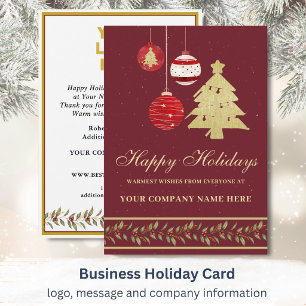 Modern Festive Business Logo Holiday Card