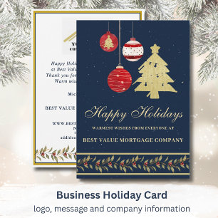 Modern Festive Business Logo QR Holiday Card