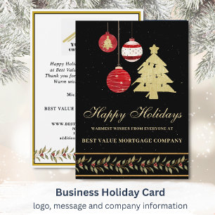 Modern Festive Business Logo QR Holiday Card