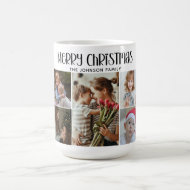 Modern Festive Casual Colorful Christmas 9 Photo Color Morph Mug