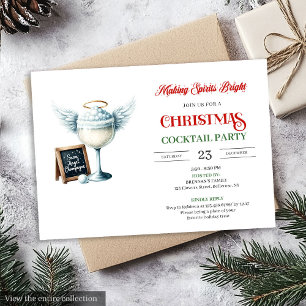 Modern Festive Christmas Cocktails Party Invite