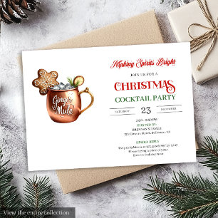 Modern Festive Christmas Cocktails Party Invite
