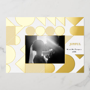 Modern Festive Christmas Foil Geometric Invitation