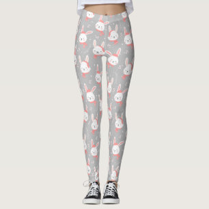 Modern Festive Christmas Holiday Bunny Rabbit Leggings
