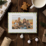 Modern Festive Christmas Pattern Family Photo Holiday Card<br><div class="desc">A modern take on a classic Christmas holidays pattern with this minimalist and simple collection,  to customize with your own text and family picture.</div>