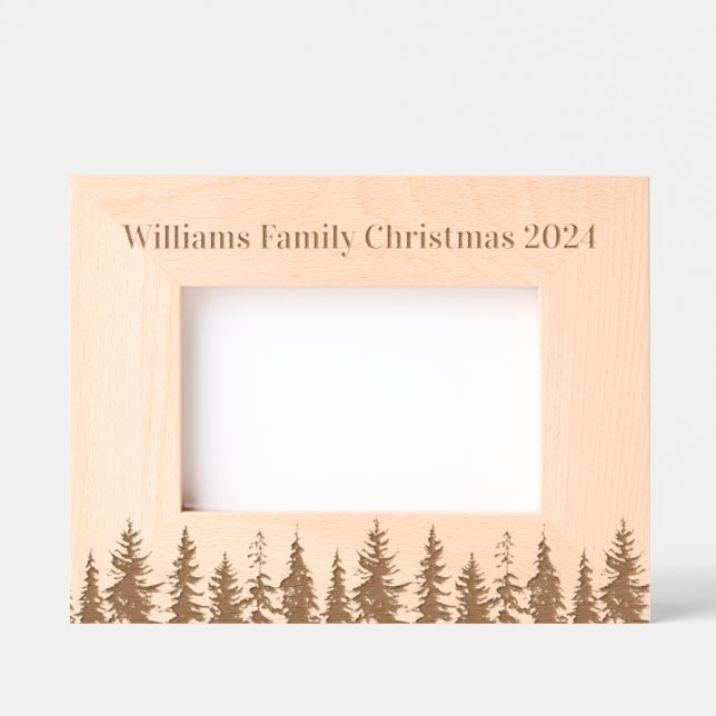 Modern Festive Christmas Tree  Engraved Frames (Front)