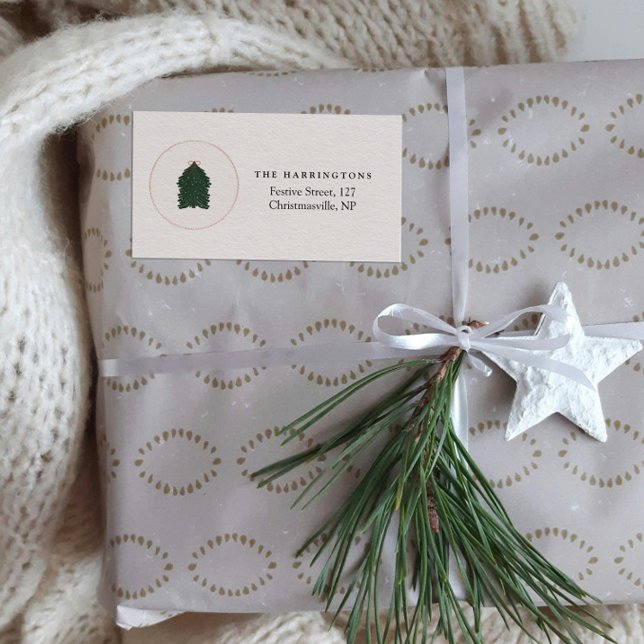 Modern Festive Christmas Tree  Label (Creator Uploaded)