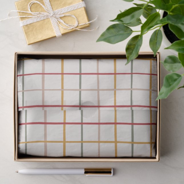 Modern Festive Colorful Grid  Tissue Paper (Gift)