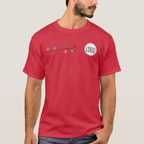 Modern Festive lights Holiday Party Company logo  T_Shirt