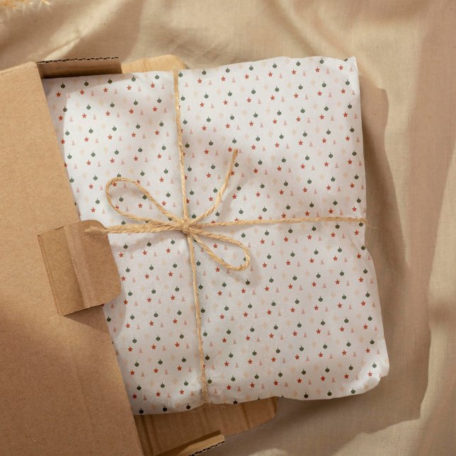 Modern Festive Pastel Christmas Baubles Pattern Wrapping Paper (Creator Uploaded)