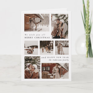 Modern Festive Photo collage Christmas Folded Card