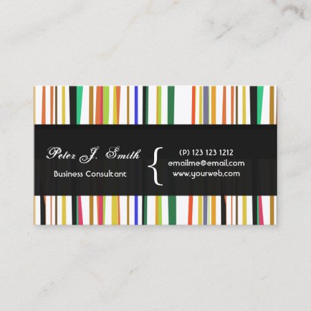 Modern Festive Pop Versatile Colorful Stripes Business Card