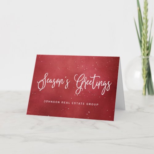 Modern Festive Red Christmas Business Holiday Card